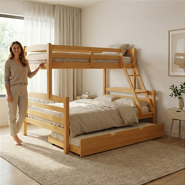 Treliche Casal com Auxiliar Solteiro Cor Mel