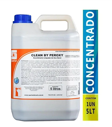 Clean by Peroxy Desinfetante e Limpador de Uso Geral - 5 Litros - Spartan