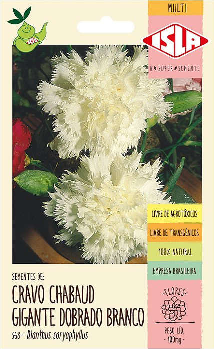 CRAVO CHABAUD GIGANTE DOBRADO BRANCO - Sementes
