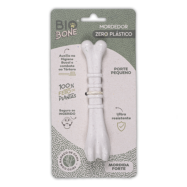 MORDEDOR OSSINHO PEQUENO FIBRA CANA DE AÇUCAR - 1 UNID - BIOBONE