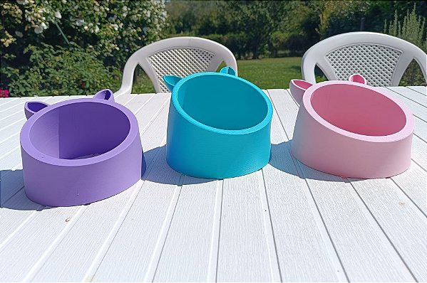 Suporte de Comedouro 3D com Orelhinhas Para Gatos