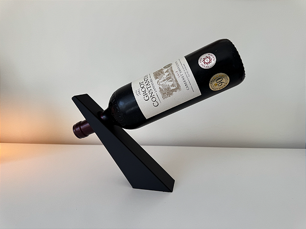 Suporte de Garrafa Preto Minimalista