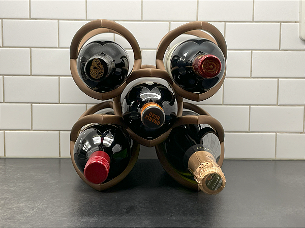 Suporte de Vinho Moderno para 5 Garrafas – Design Exclusivo