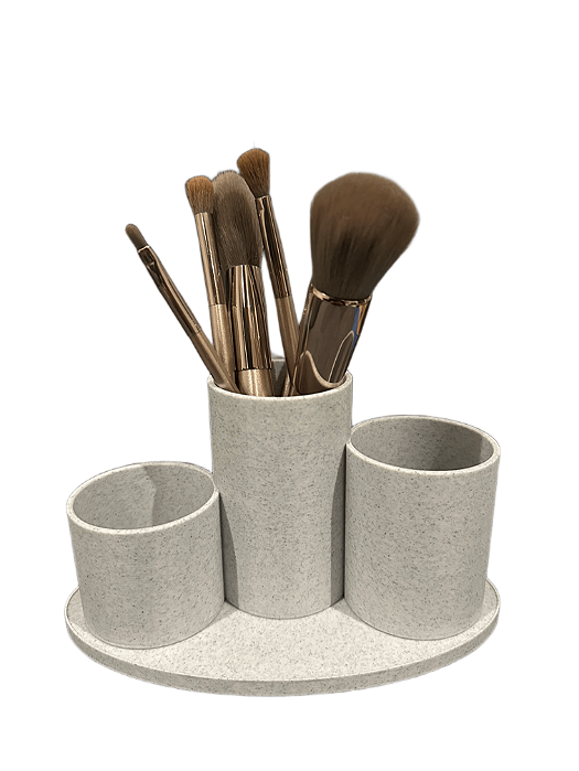 Organizador de Maquiagem Branco Marmorizado