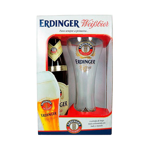 Kit Cerveja Erdinger Weissbier 500ml + 1 Copo