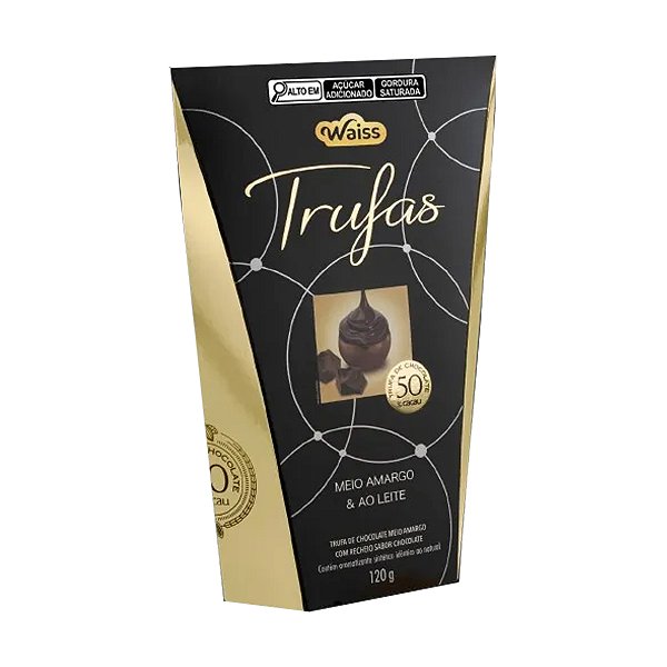 Trufas de Chocolate Meio Amargo e ao Leite Waiss 120g