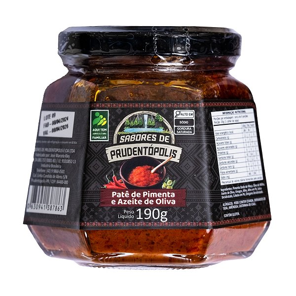 Pate de Pimenta e Azeite de Oliva Sabores de Prudentopolis 190g