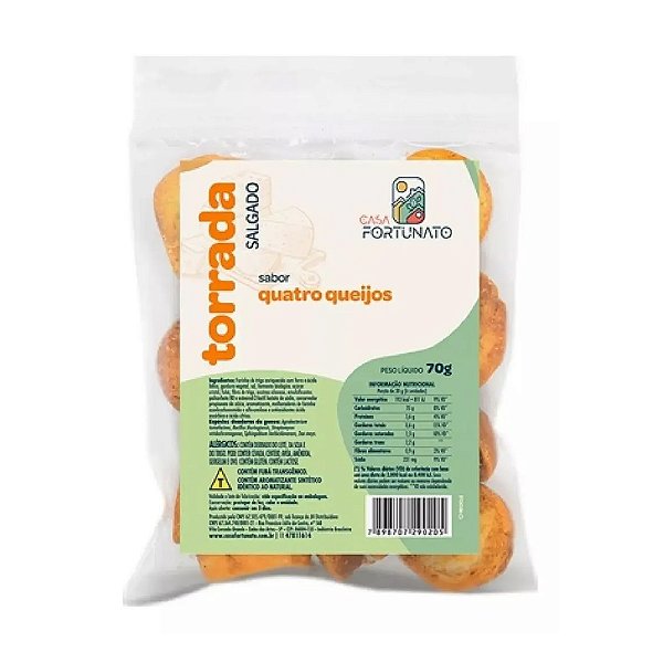 Torrada Sabor 4 Queijos Casa Fortunato 70g