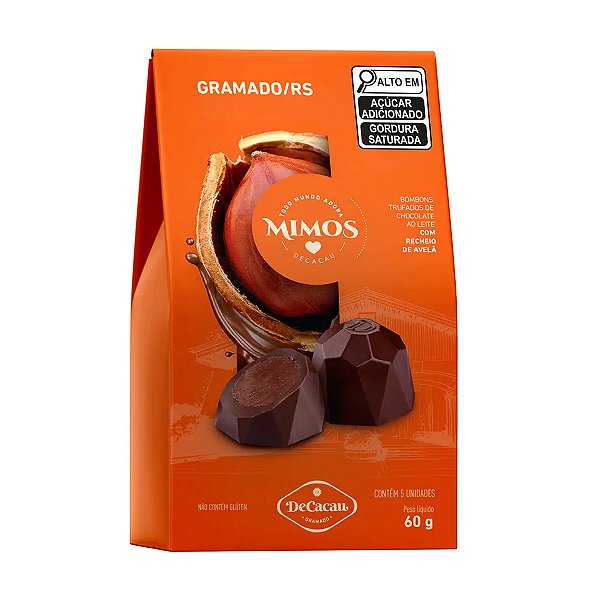 Bombons de Chocolate ao Leite com Recheio de Avela DeCacau 60g