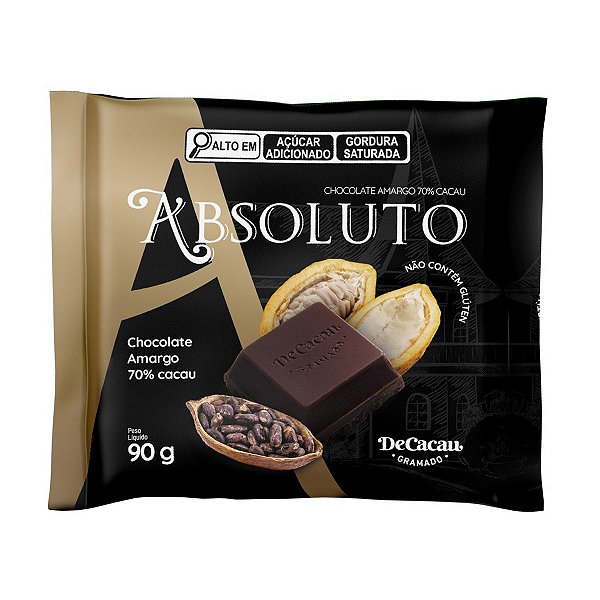 Chocolate Amargo 70% Absoluto DeCacau 90g