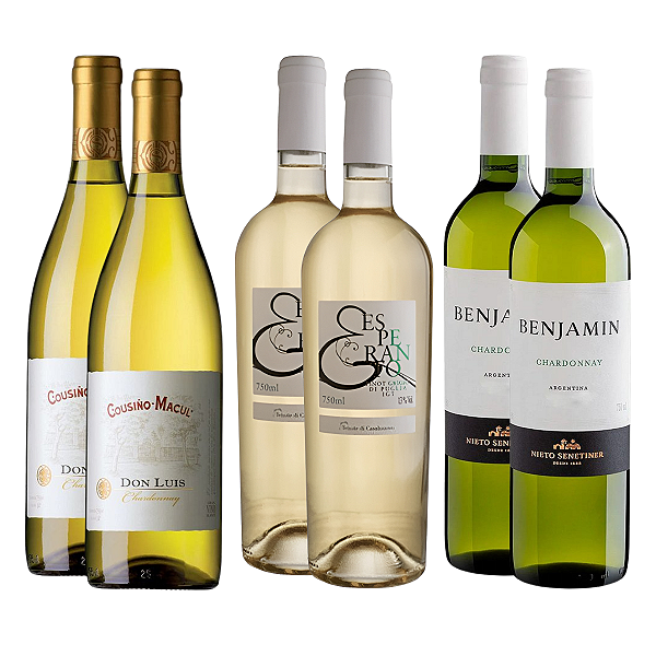 Kit 6 Vinhos Brancos Refrescantes Seleção Especial