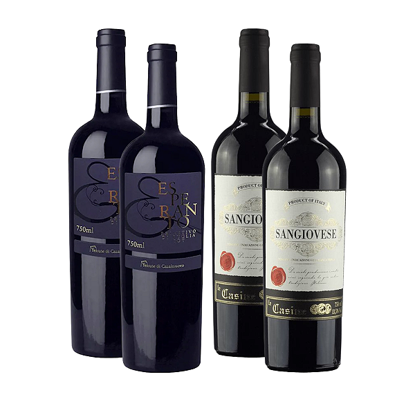 Kit 4 Vinhos Italianos Seleção Toscana & Puglia