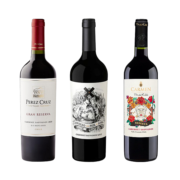 Kit 3 Vinhos Cabernet Sauvignon – Chile & Argentina