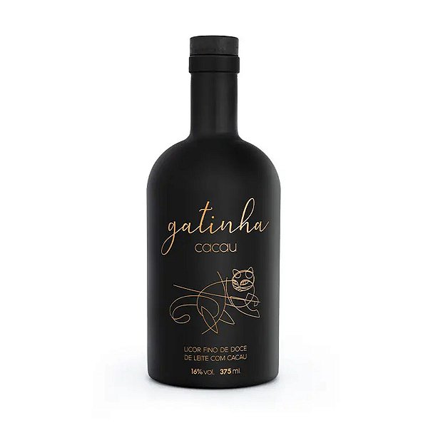 Kit Licor de Cacau Gatinha 375ml + 2 Copos Para Dose