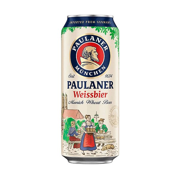 Cerveja Paulaner Hefe Weissbier Naturtrub Lata 500ml