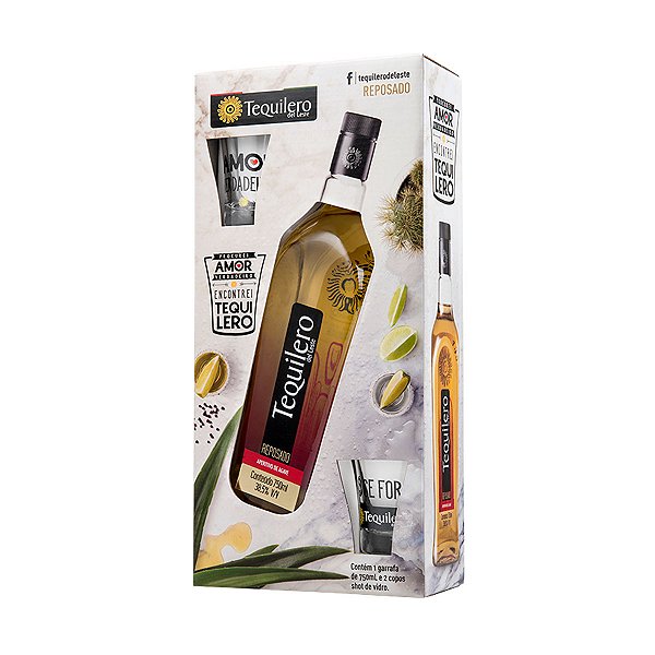 Kit Tequilero del Leste Reposado 1 garraffa 750ml + 2 copos shot