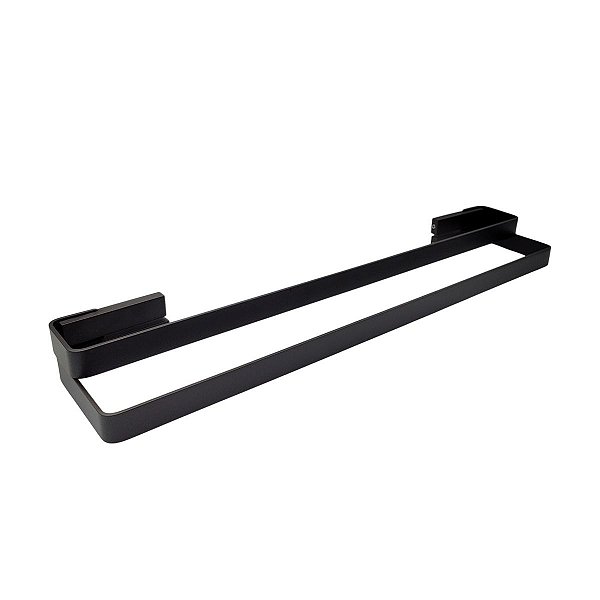 TOALHEIRO PORTA TOALHA SPIRIT ZEN DUPLO 700MM PRETO FOSCO