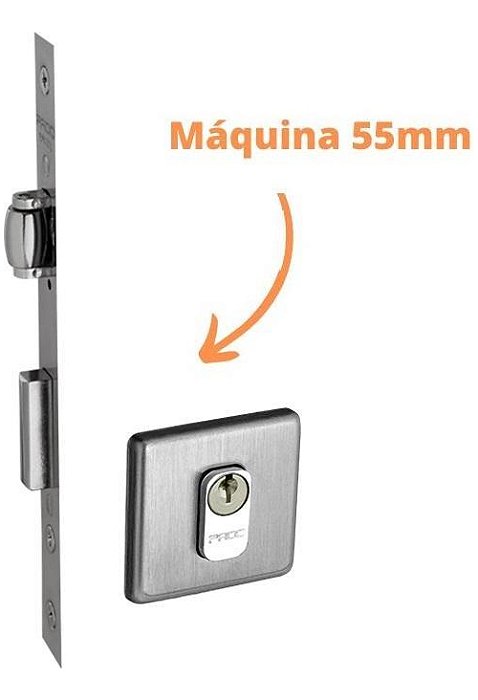 Fechadura Rolete Porta Pivotante Pado Inox Escovado 55mm 471