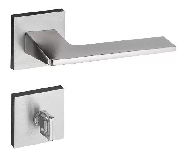 Fechadura Porta Banheiro Sara Pado Escovada Acetinada 55mm