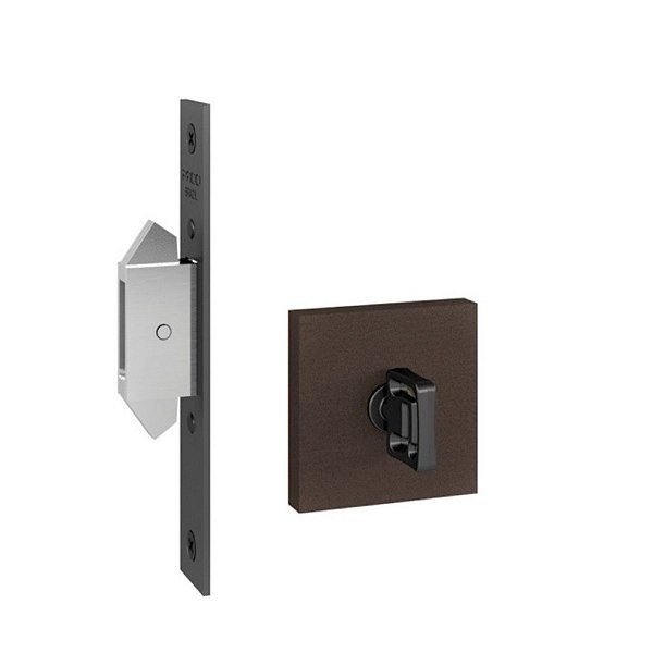 Fechadura Porta Correr Banheiro Pado Corten Trava Exp Marrom