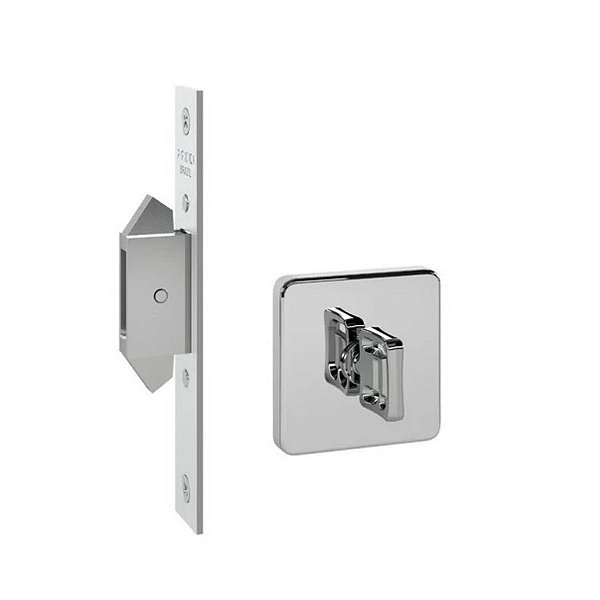Fechadura Porta Correr Banheiro Pado Inox Cromado Expansiva
