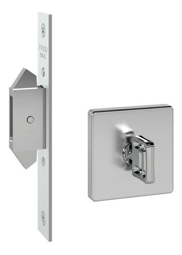 Fechadura Porta Correr Banheiro Pado Inox Escovado Expansiva