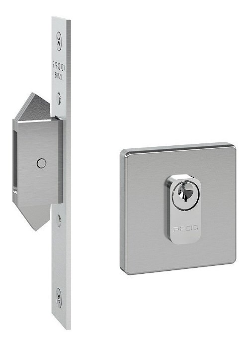 Fechadura Porta Correr Pado Inox Escovada Trava Expansiva