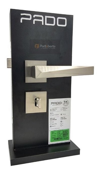 Fechadura Porta Interna Pado Ascot Escovada Acetinada 55mm