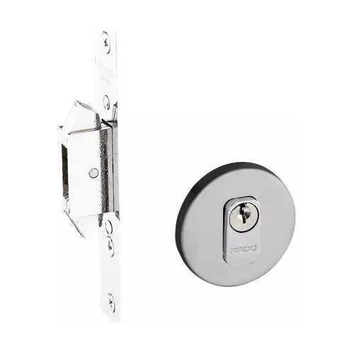 Fechadura Trava Correr Pado Expansiva Inox Escovado Redonda