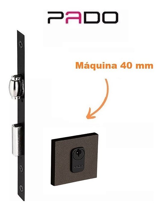 Fechadura Rolete Porta Pivotante Pado Corten Marrom 40mm 453