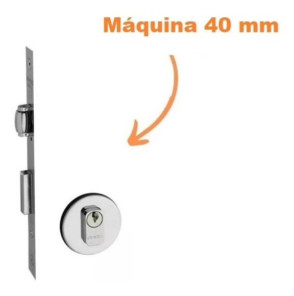 Fechadura Rolete Porta Pivotante Pado Inox Pol. Cromada 40mm