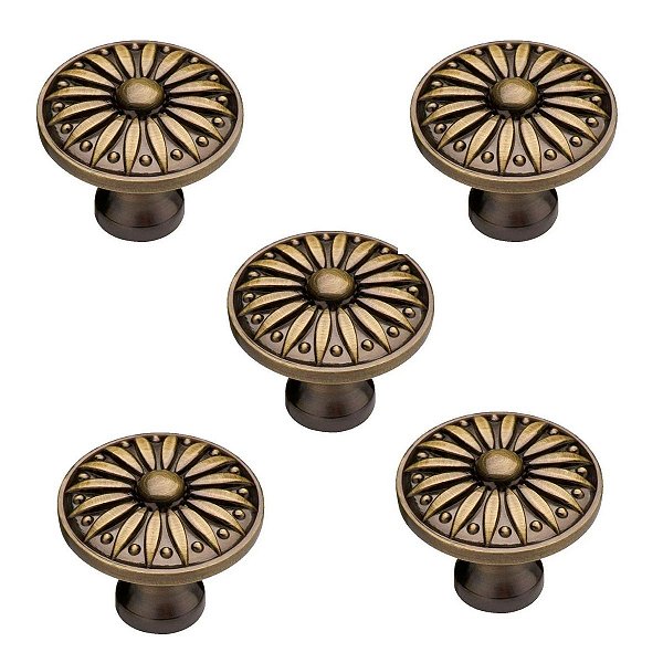 Kit 5 Puxador Italy Line 106 Colonial Antique Metal 32mm