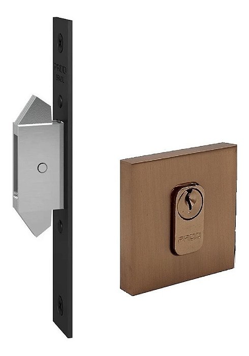 Fechadura Trava Porta Correr Pado Expansiva Cobre Escovado