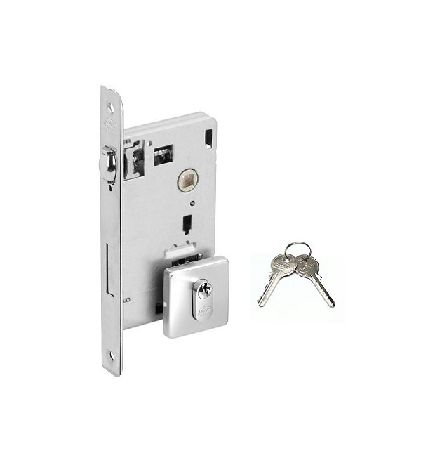 Fechadura Rolete Pivotante Imab 1710 Escovada Quadrada 55 Mm