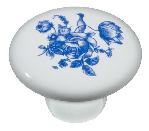 Puxador Italy Line Ceramica Il7068 Estampa Azul Antigo Louça