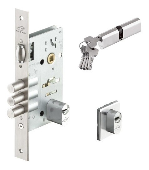 Fechadura Rolete Imab 4910 Segurança Cromada 3 Pinos 55mm