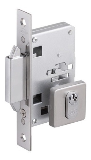 Fechadura Porta De Correr E Abrir Imab 2441 Escovada Quadrad