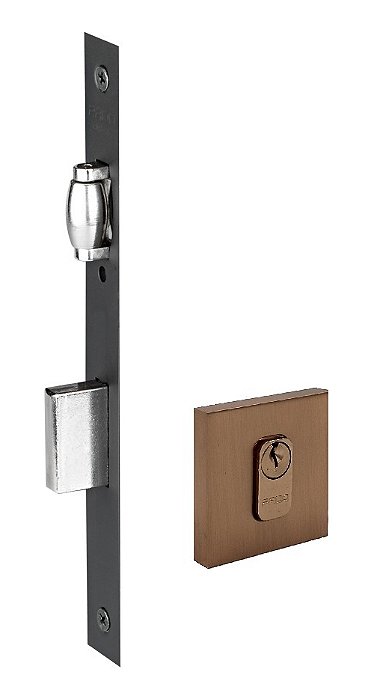 Fechadura Rolete Pivotante Pado Cobre Escovado 40mm 453 Ce