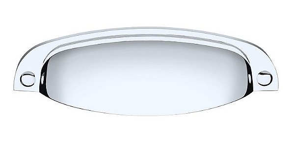 Puxador Concha Colonial Cromado 115 Italy Line Metal 96mm