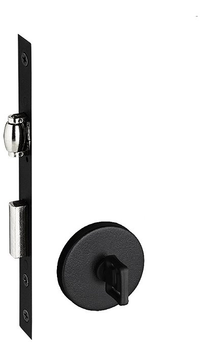 Fechadura Rolete Banheiro Wc Pivotante Pado Preta Preto 55mm