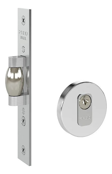 Fechadura Trava Rolete Pivotante Pado Inox Polido Cromada Ix