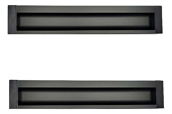 Kit 2 Puxador Concha Preto Fosco Italy Line Il155  192mm