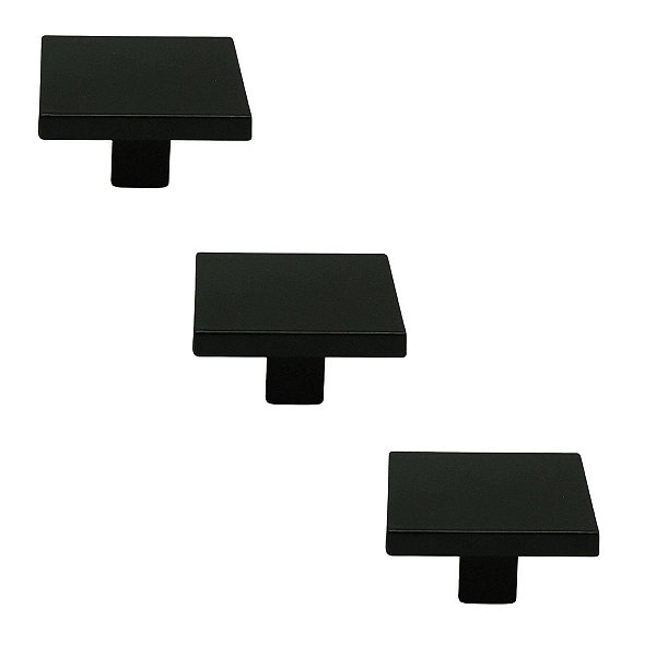 Kit 3 Puxador Italy Line Preto Il2248 Metal 025mm