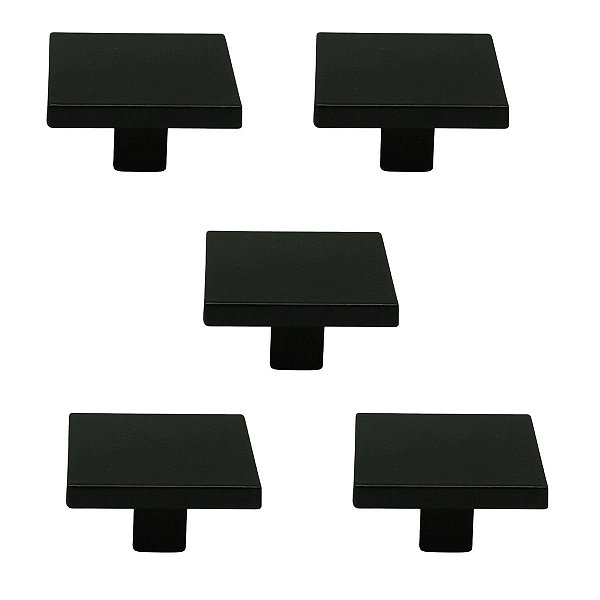 Kit 5 Puxador Italy Line Preto Il2248 Metal 035mm