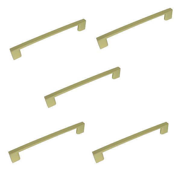 Kit 5 Puxador Dourado Il 950 Metal 96mm C/ Parafusos