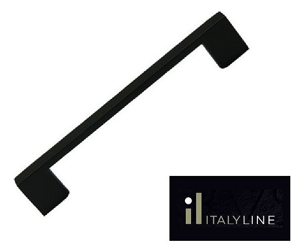 Puxador Preto Fosco Il 950 Italy Line Metal 160mm C/ Paraf