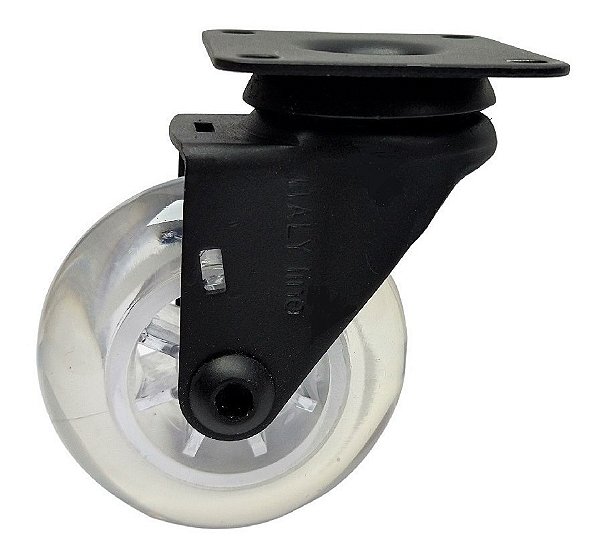 Rodizio Rodinha Preto Moveis Girator Silicone 50 Mm S/ Trava