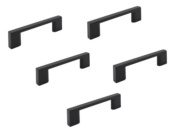 Kit 5 Puxador Preto Fosco Il 950 Italy Line Metal 64mm