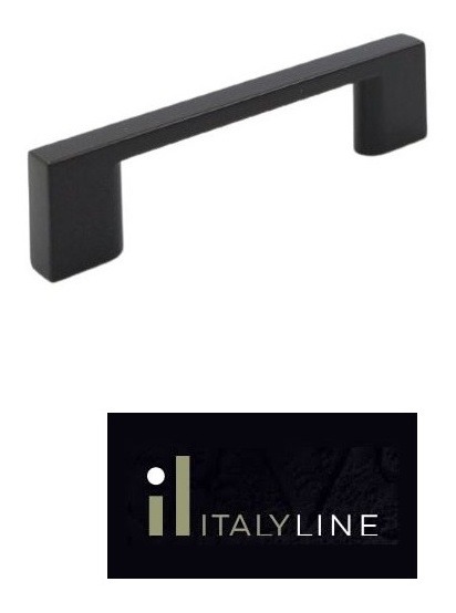 Puxador Preto Fosco Il 950 Italy Line Metal 64mm + Parafusos
