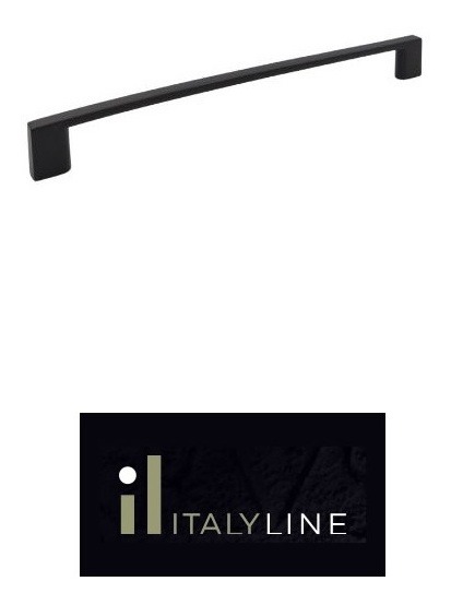 Puxador Preto Fosco Il 950 Italy Line Metal 192mm + Paraf